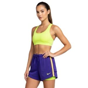 NIKE PRO COMBAT Double Layer Shorts Vented Spellout Elastic Waist Drawstring